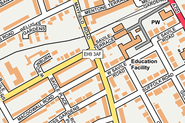 EH9 3AF map - OS OpenMap – Local (Ordnance Survey)
