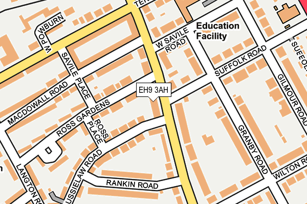 EH9 3AH map - OS OpenMap – Local (Ordnance Survey)