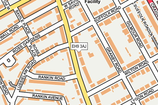 EH9 3AJ map - OS OpenMap – Local (Ordnance Survey)