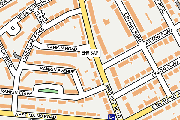 EH9 3AP map - OS OpenMap – Local (Ordnance Survey)