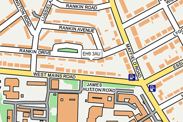 EH9 3AU map - OS OpenMap – Local (Ordnance Survey)