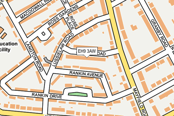 EH9 3AW map - OS OpenMap – Local (Ordnance Survey)