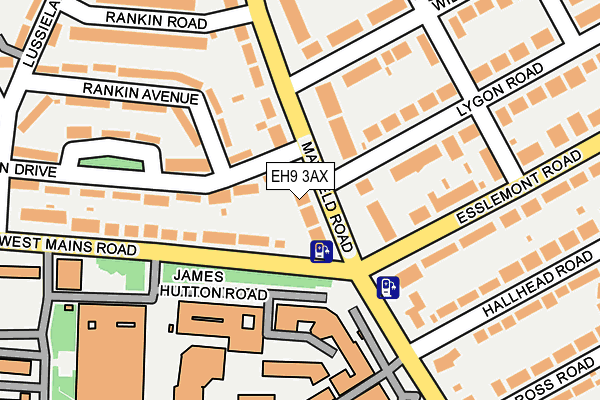 EH9 3AX map - OS OpenMap – Local (Ordnance Survey)