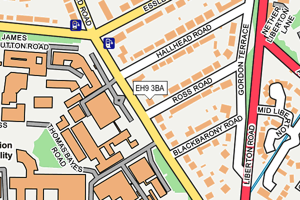 EH9 3BA map - OS OpenMap – Local (Ordnance Survey)