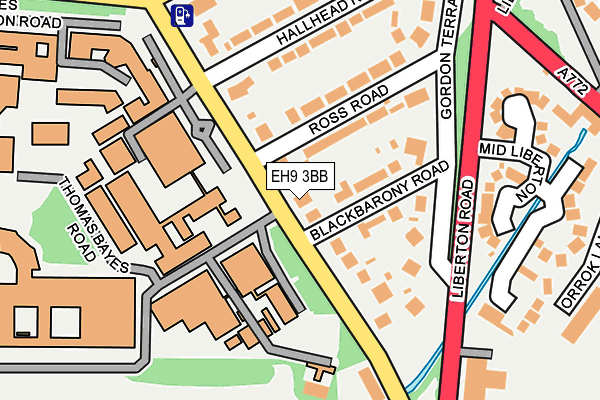 EH9 3BB map - OS OpenMap – Local (Ordnance Survey)
