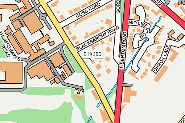 EH9 3BD map - OS OpenMap – Local (Ordnance Survey)