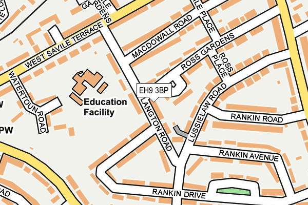 EH9 3BP map - OS OpenMap – Local (Ordnance Survey)