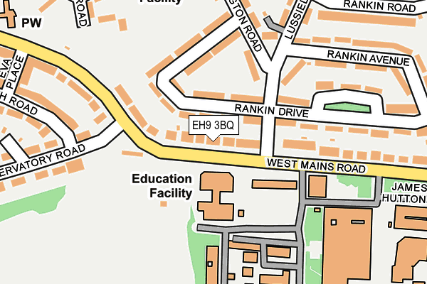 EH9 3BQ map - OS OpenMap – Local (Ordnance Survey)