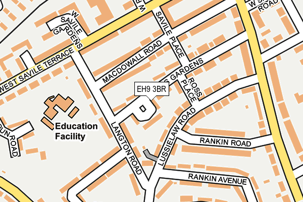 EH9 3BR map - OS OpenMap – Local (Ordnance Survey)