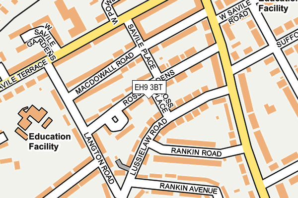 EH9 3BT map - OS OpenMap – Local (Ordnance Survey)