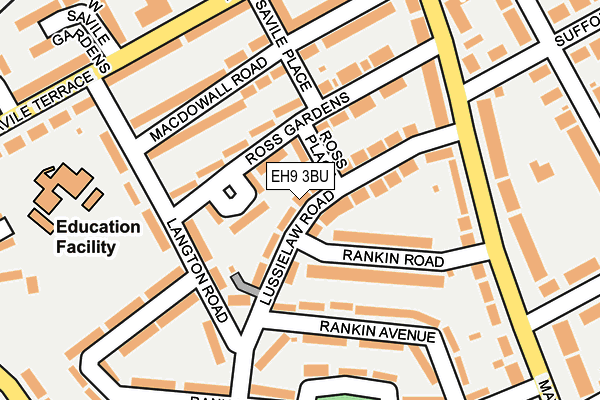 EH9 3BU map - OS OpenMap – Local (Ordnance Survey)