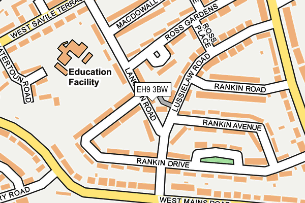 EH9 3BW map - OS OpenMap – Local (Ordnance Survey)