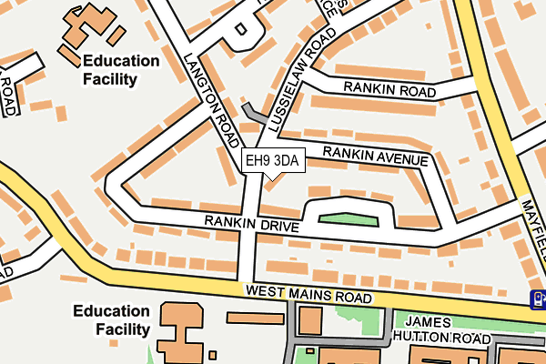 EH9 3DA map - OS OpenMap – Local (Ordnance Survey)