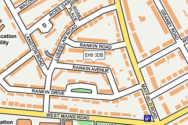 EH9 3DB map - OS OpenMap – Local (Ordnance Survey)