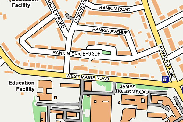 EH9 3DF map - OS OpenMap – Local (Ordnance Survey)