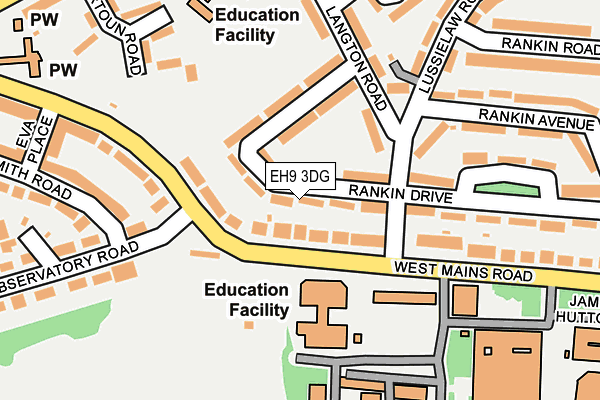 EH9 3DG map - OS OpenMap – Local (Ordnance Survey)