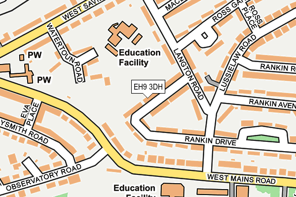 EH9 3DH map - OS OpenMap – Local (Ordnance Survey)