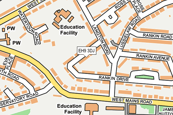 EH9 3DJ map - OS OpenMap – Local (Ordnance Survey)