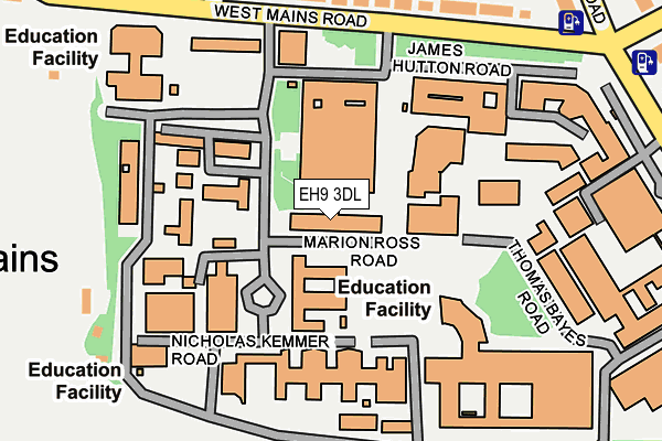 EH9 3DL map - OS OpenMap – Local (Ordnance Survey)