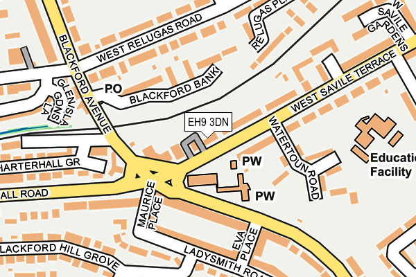 EH9 3DN map - OS OpenMap – Local (Ordnance Survey)