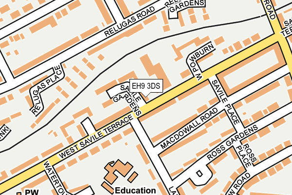 EH9 3DS map - OS OpenMap – Local (Ordnance Survey)