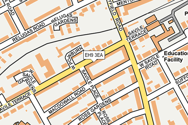 EH9 3EA map - OS OpenMap – Local (Ordnance Survey)