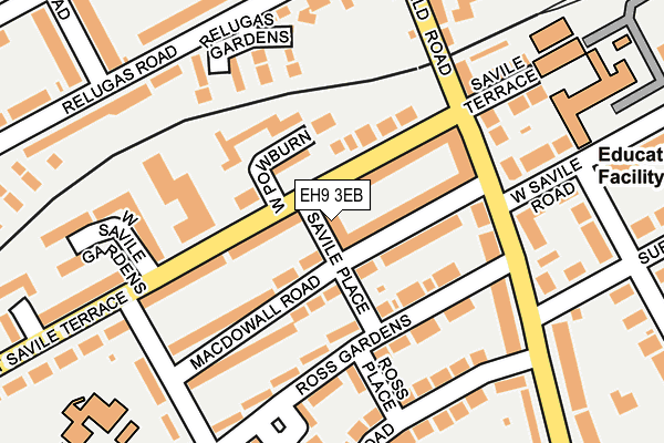 EH9 3EB map - OS OpenMap – Local (Ordnance Survey)