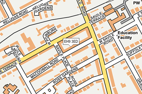 EH9 3ED map - OS OpenMap – Local (Ordnance Survey)