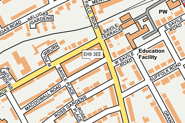 EH9 3EE map - OS OpenMap – Local (Ordnance Survey)