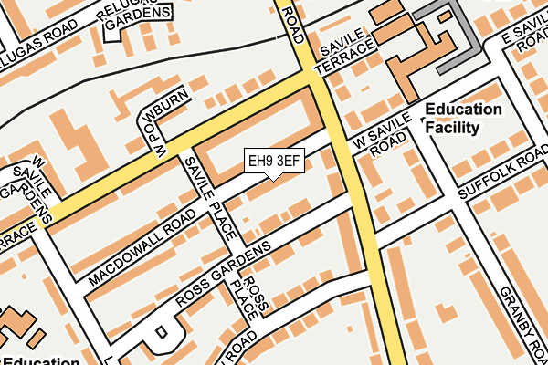 EH9 3EF map - OS OpenMap – Local (Ordnance Survey)