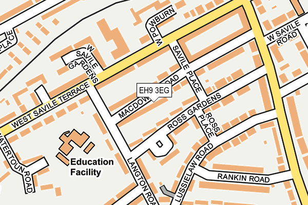 EH9 3EG map - OS OpenMap – Local (Ordnance Survey)