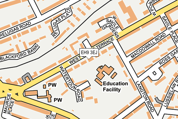 EH9 3EJ map - OS OpenMap – Local (Ordnance Survey)