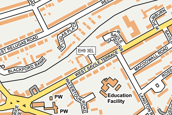 EH9 3EL map - OS OpenMap – Local (Ordnance Survey)