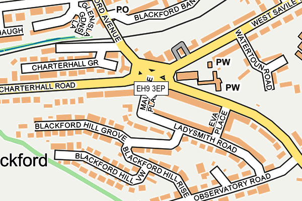 EH9 3EP map - OS OpenMap – Local (Ordnance Survey)