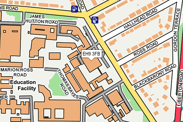 EH9 3FB map - OS OpenMap – Local (Ordnance Survey)
