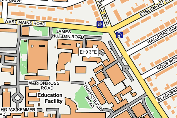 EH9 3FE map - OS OpenMap – Local (Ordnance Survey)