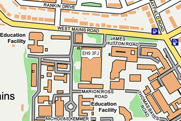 EH9 3FJ map - OS OpenMap – Local (Ordnance Survey)