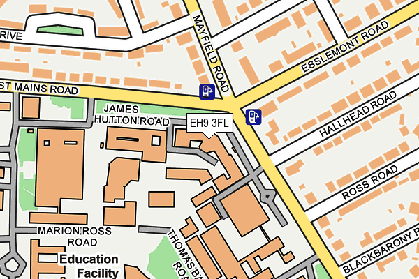 EH9 3FL map - OS OpenMap – Local (Ordnance Survey)