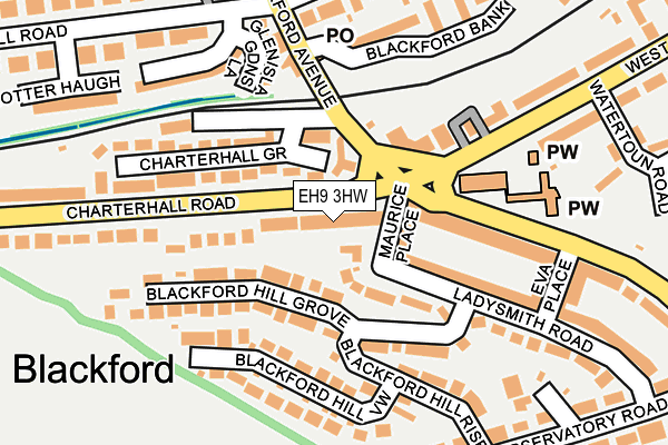 EH9 3HW map - OS OpenMap – Local (Ordnance Survey)