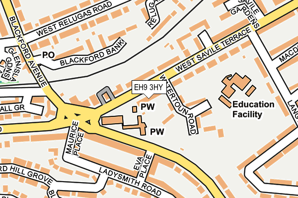 EH9 3HY map - OS OpenMap – Local (Ordnance Survey)