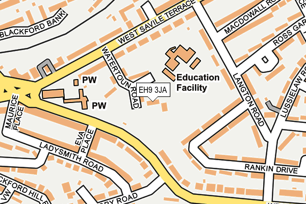 EH9 3JA map - OS OpenMap – Local (Ordnance Survey)