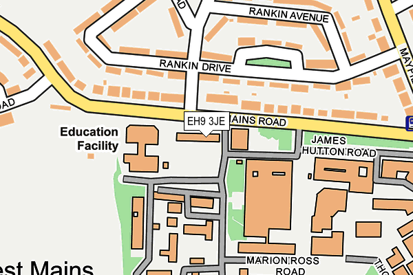 EH9 3JE map - OS OpenMap – Local (Ordnance Survey)