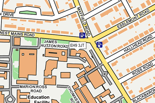 EH9 3JT map - OS OpenMap – Local (Ordnance Survey)