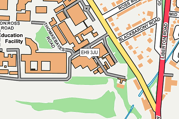 EH9 3JU map - OS OpenMap – Local (Ordnance Survey)