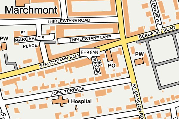 EH9 8AN map - OS OpenMap – Local (Ordnance Survey)