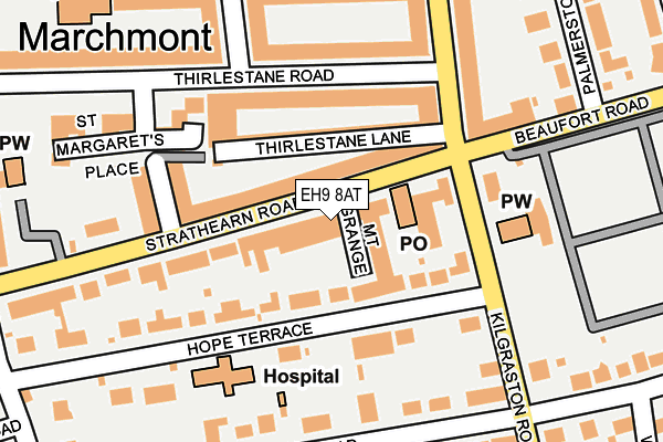 EH9 8AT map - OS OpenMap – Local (Ordnance Survey)