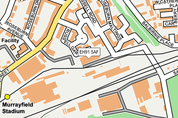 EH91 5AF map - OS OpenMap – Local (Ordnance Survey)