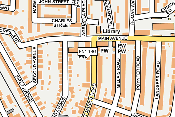 EN1 1BG map - OS OpenMap – Local (Ordnance Survey)