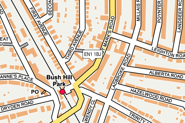 EN1 1BJ map - OS OpenMap – Local (Ordnance Survey)