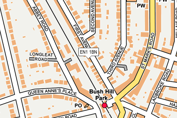 EN1 1BN map - OS OpenMap – Local (Ordnance Survey)